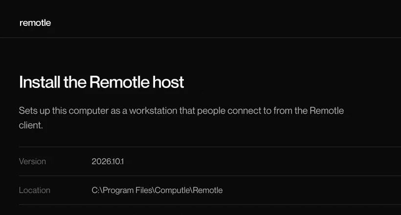 The Remotle host setup on Windows