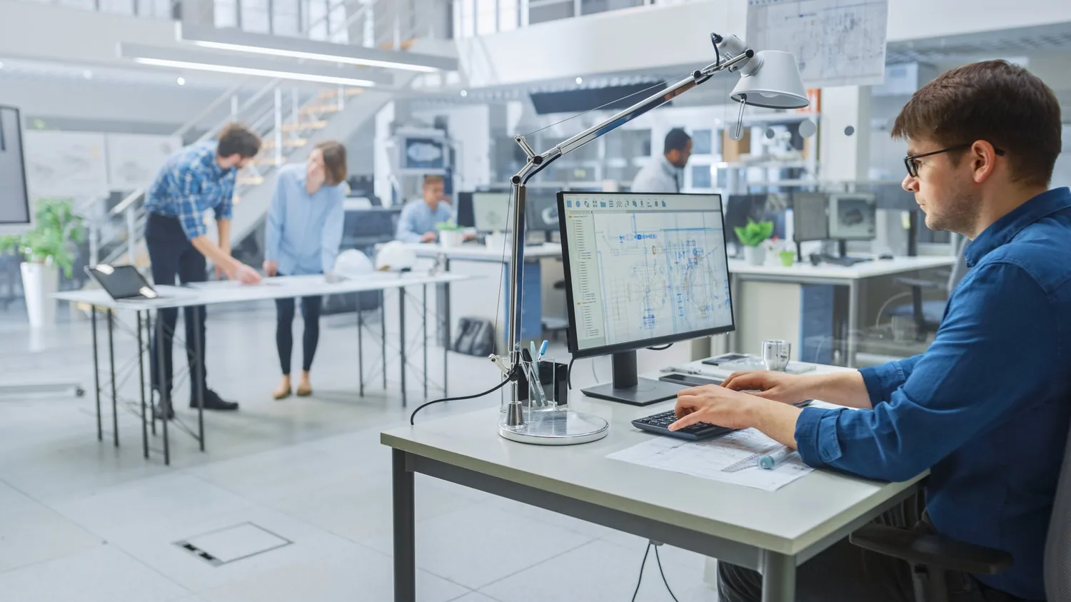 An open office with shared desks